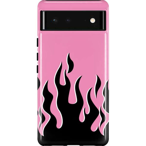 Pink Flames Pixel Cases